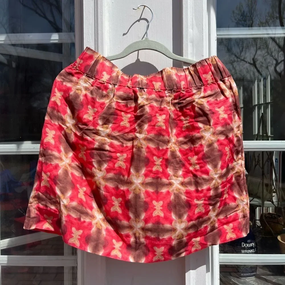 J Crew Tie Dye Wednesday Linen & Silk Skirt